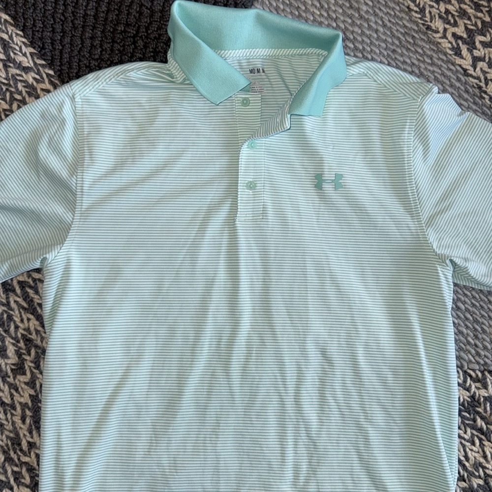 Under Armour Men’s Mint Golf Shirt Size M - Picture 2 of 2